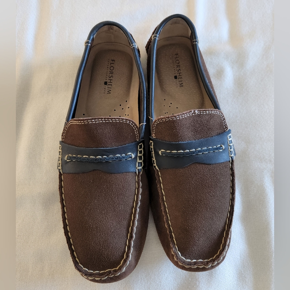 Florsheim Driver Men's Size 10 D US Moc Toe Leather Penny Loafer Driving Shoes